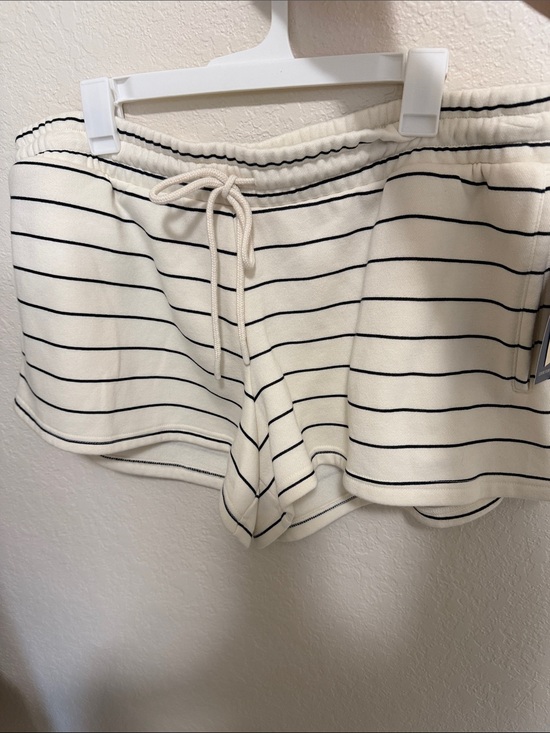 Universal Thread Pants - Universal Thread Cream and Black Striped Women's Lounge Shorts